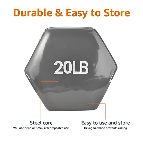 Set of 2 Vinyl Coated Hexagon Dumbbell Hand Weight E560107