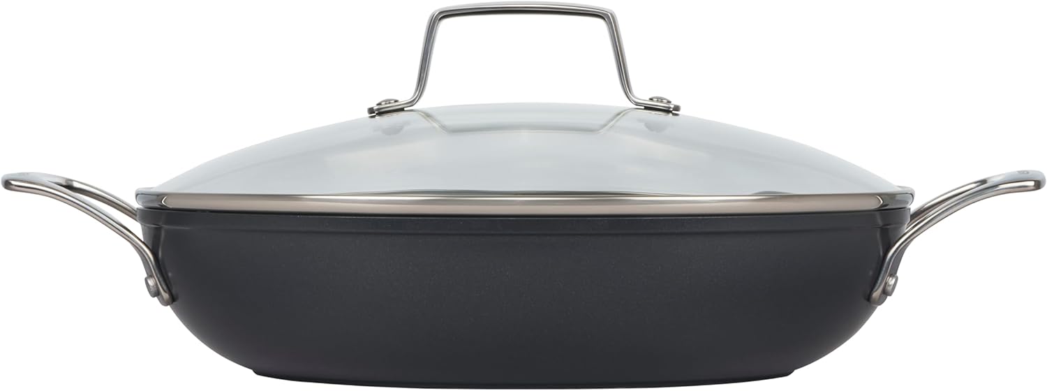 3.5 qt Non-stick Ceramic Shallow Braiser with Glass Lid T1643