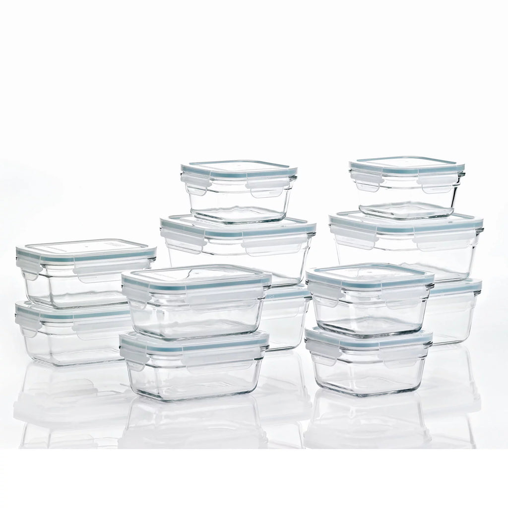 24 Piece Oven Microwave Safe Glass Food Storage Containers Set with Lids F38647