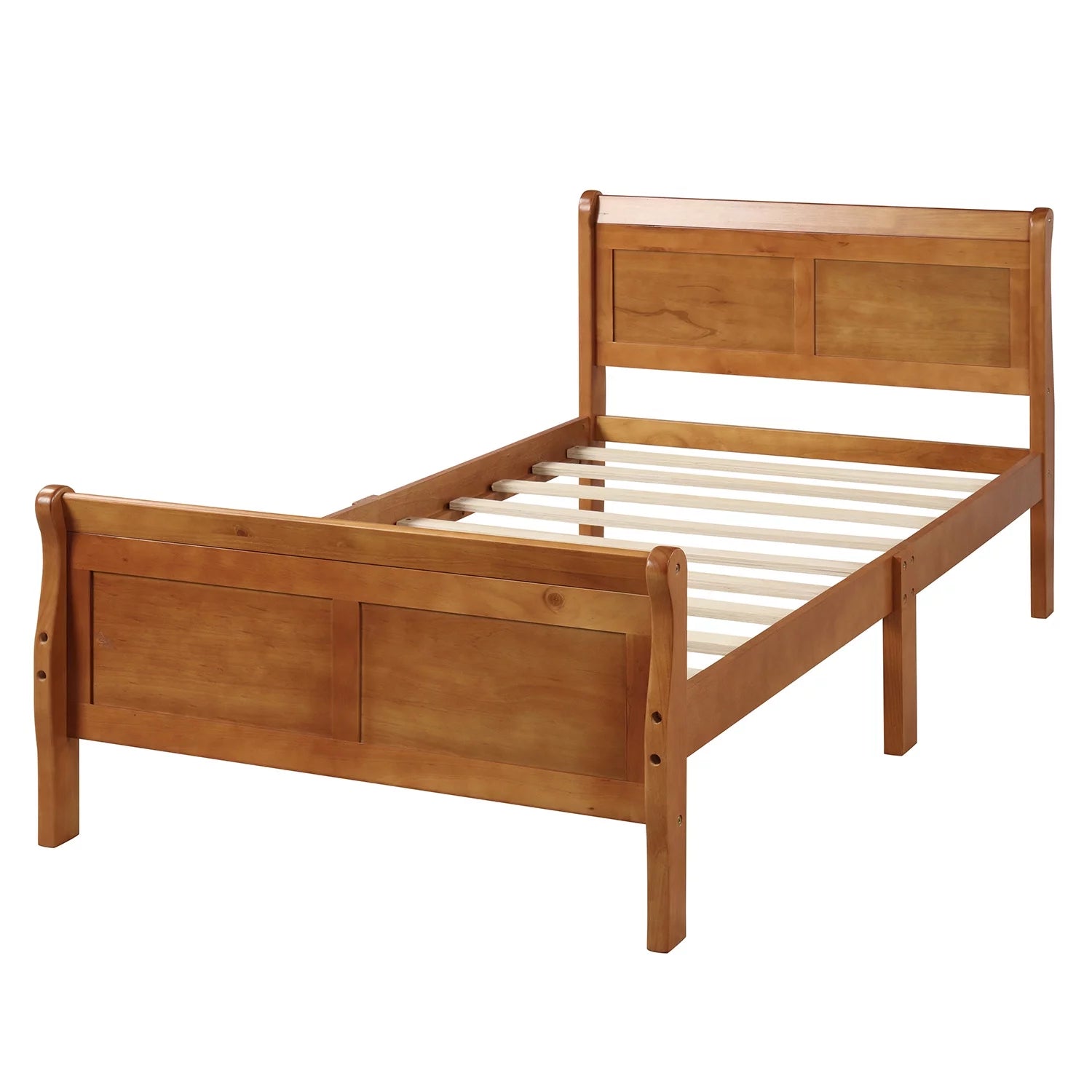 Twin Wood Platform Bed Frame with Headboard and Footboard Q6362