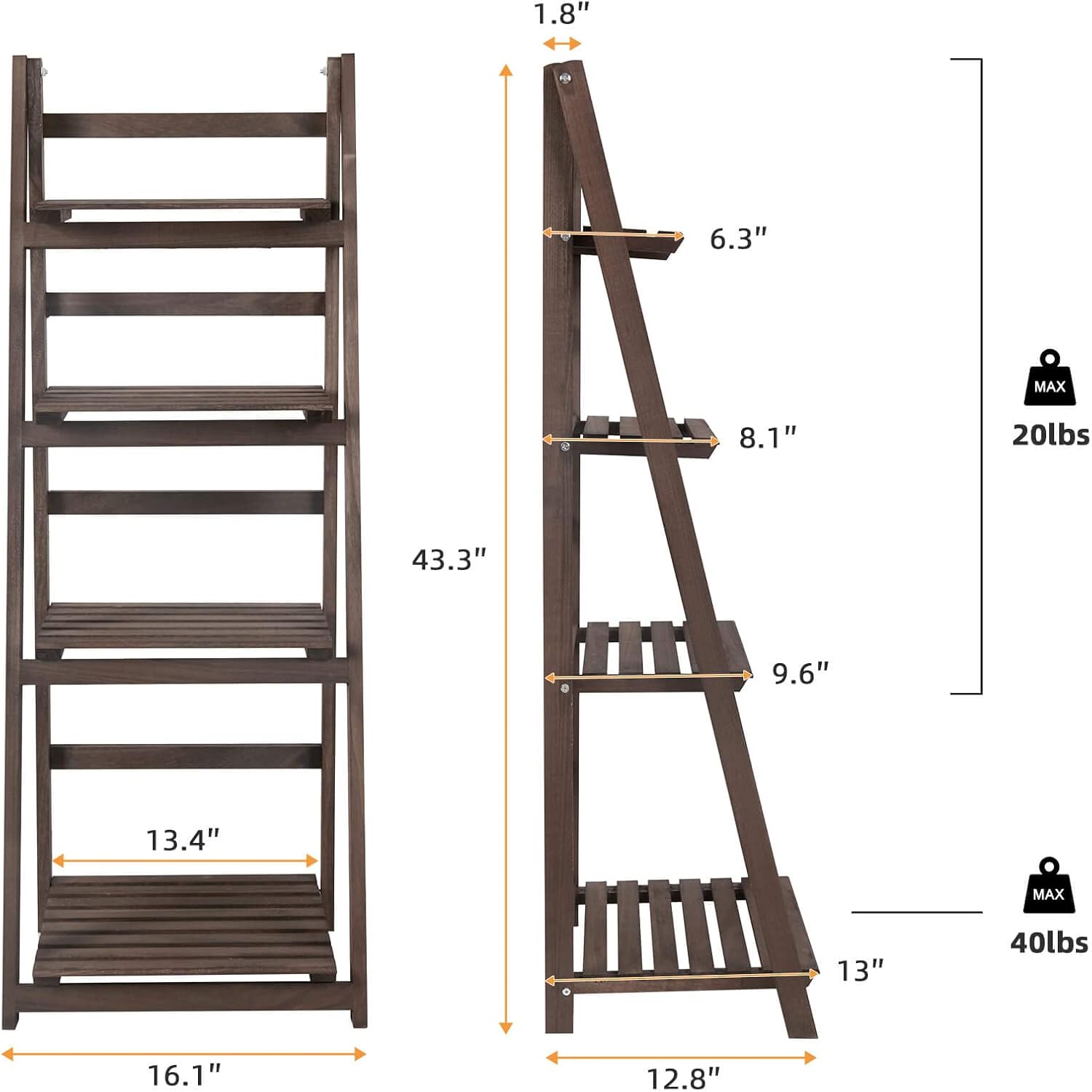 4 Tier Wooden Plant Stand I10516