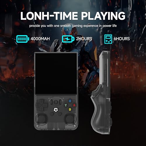Retro Handheld Game Console 128G Built-in 18000+ Classic Games 4.0-in IPS Screen Black Y409568