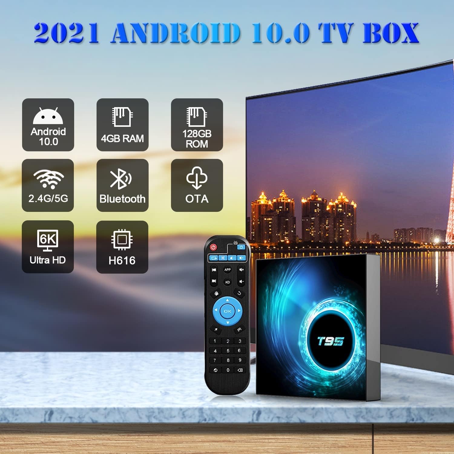 4GB RAM 128GB ROM Android TV Box Pack of 2 G497