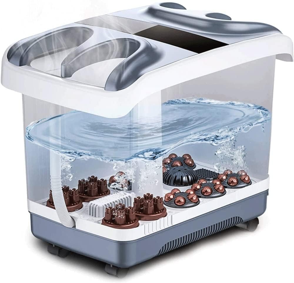Foot Spa Bath Massager with Heat, Bubble Jets and 6 Electric Long Massage Rollers B974330