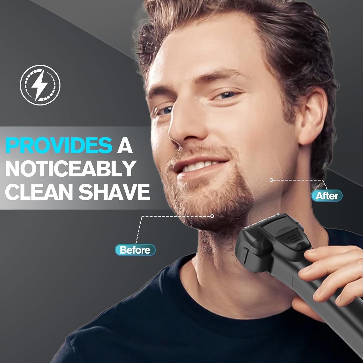 Black 5-Blade Cordless Rechargeable Electric Razor D9783