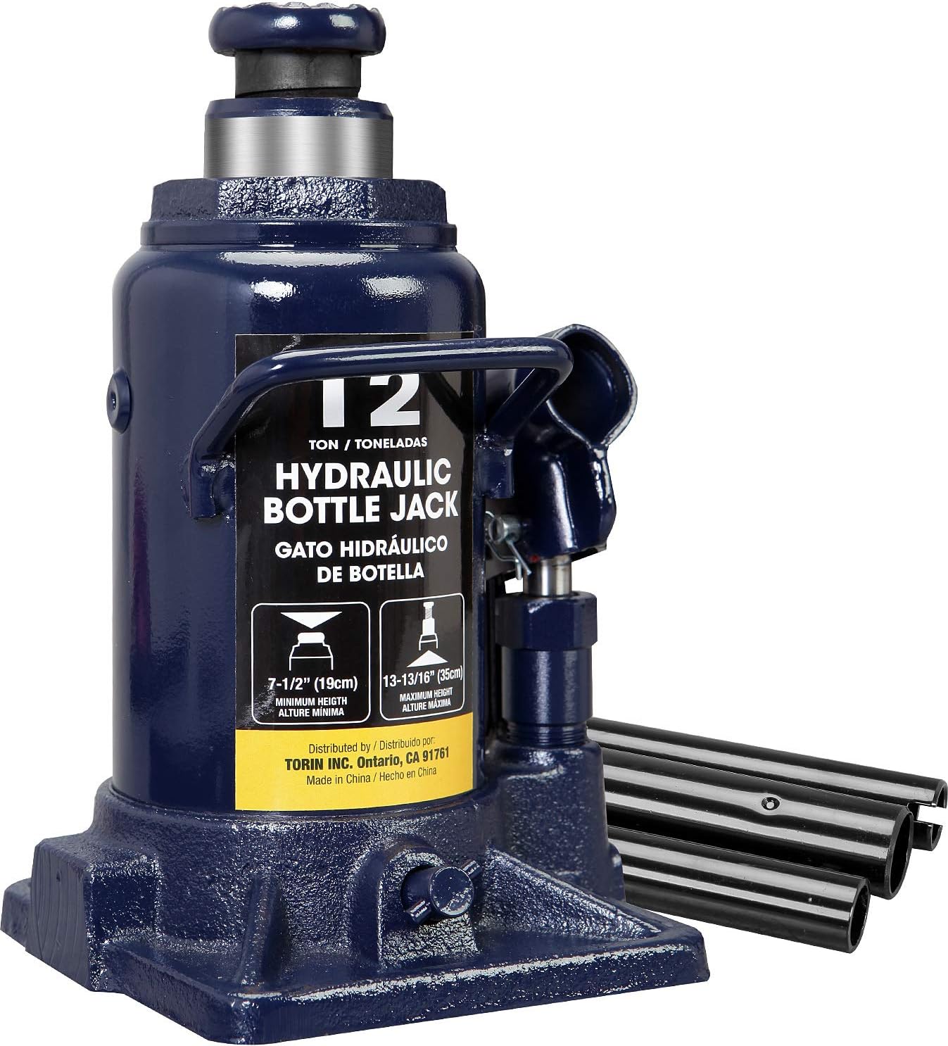 20 Ton Capacity Pneumatic Air Hydraulic Heavy Duty Bottle Jack with Manual Pump J149259