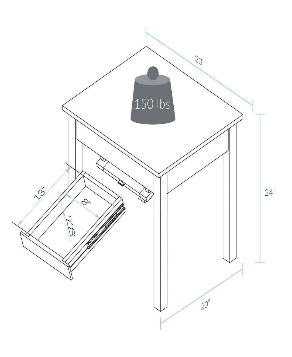 Brown End Table with Concealed Drawer M764465