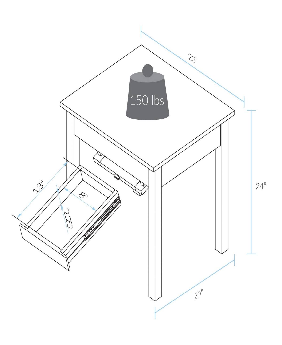 Brown End Table with Concealed Drawer M764465