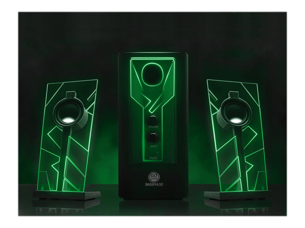 Computer Speakers with Green LED Glow Lights N3642