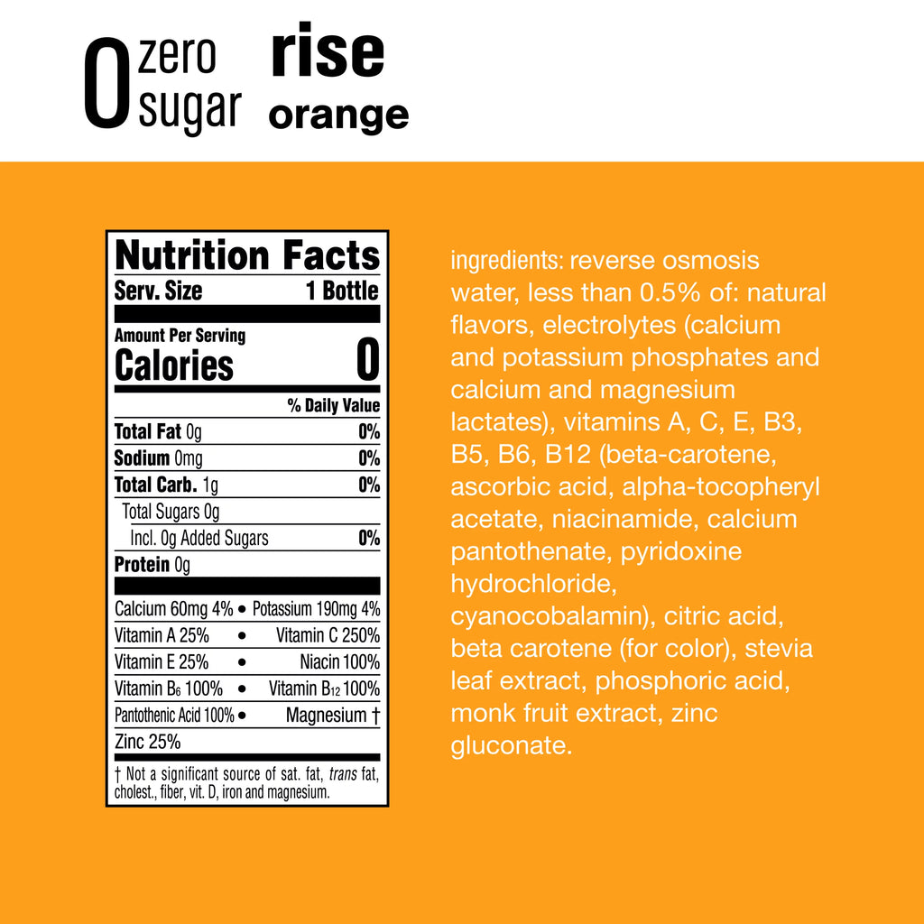 20 fl oz 12 Pack Orange Electrolyte Enhanced Vitamin Water U2519