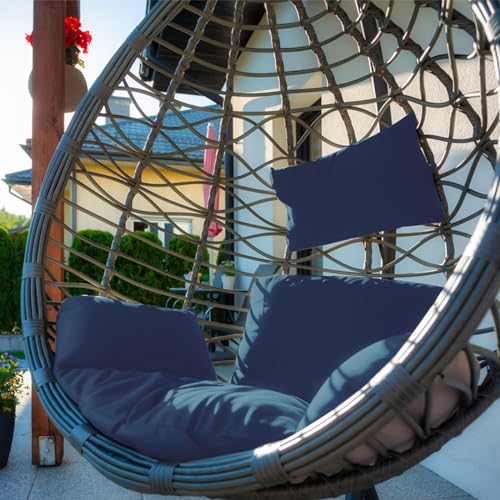 Grey Hanging Egg Chair Cushion with Pillow Q95461
