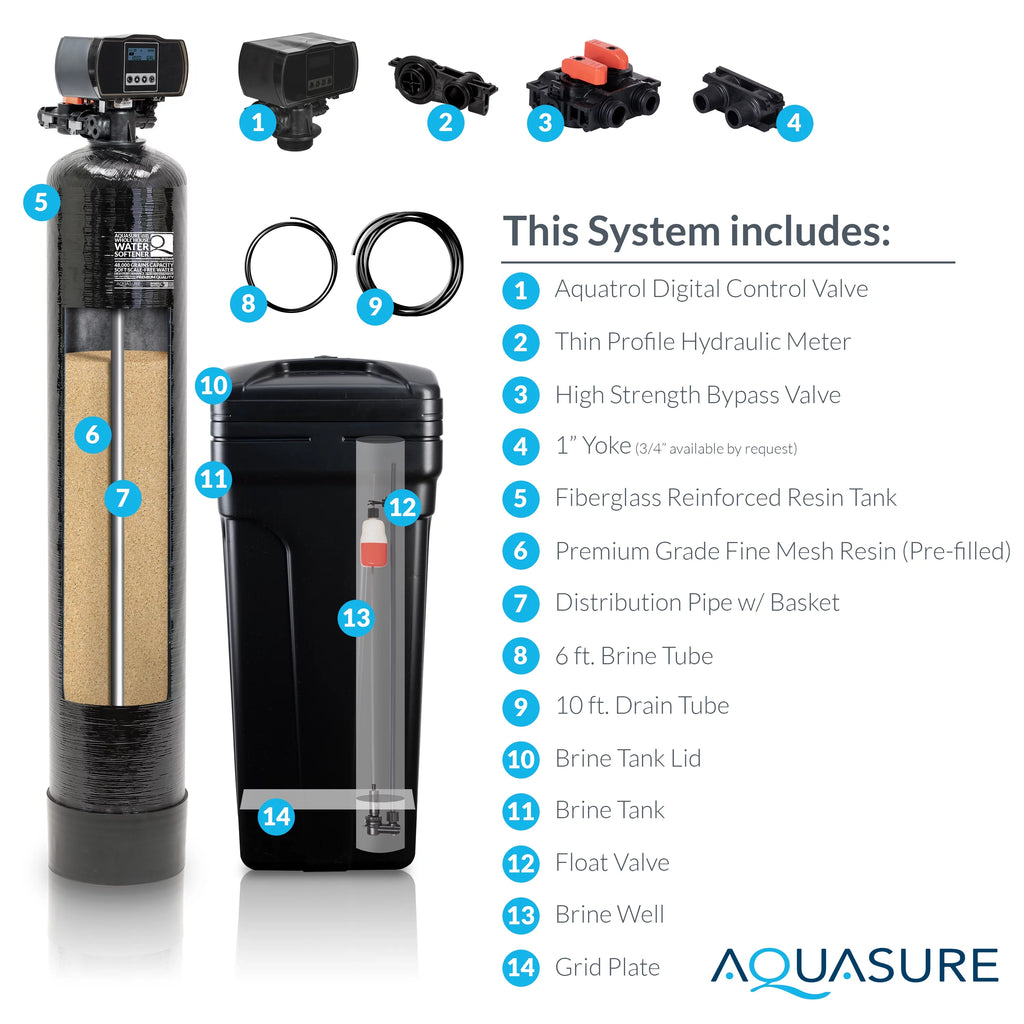 64,000 Grains Water Softener with Digital Head and Fine Mesh Resin A144326
