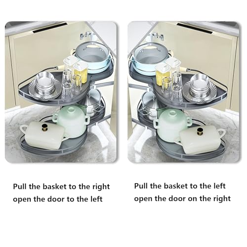 2-Tier Grey Pull Out Shelf Kitchen Cabinet Storage Rack X2675