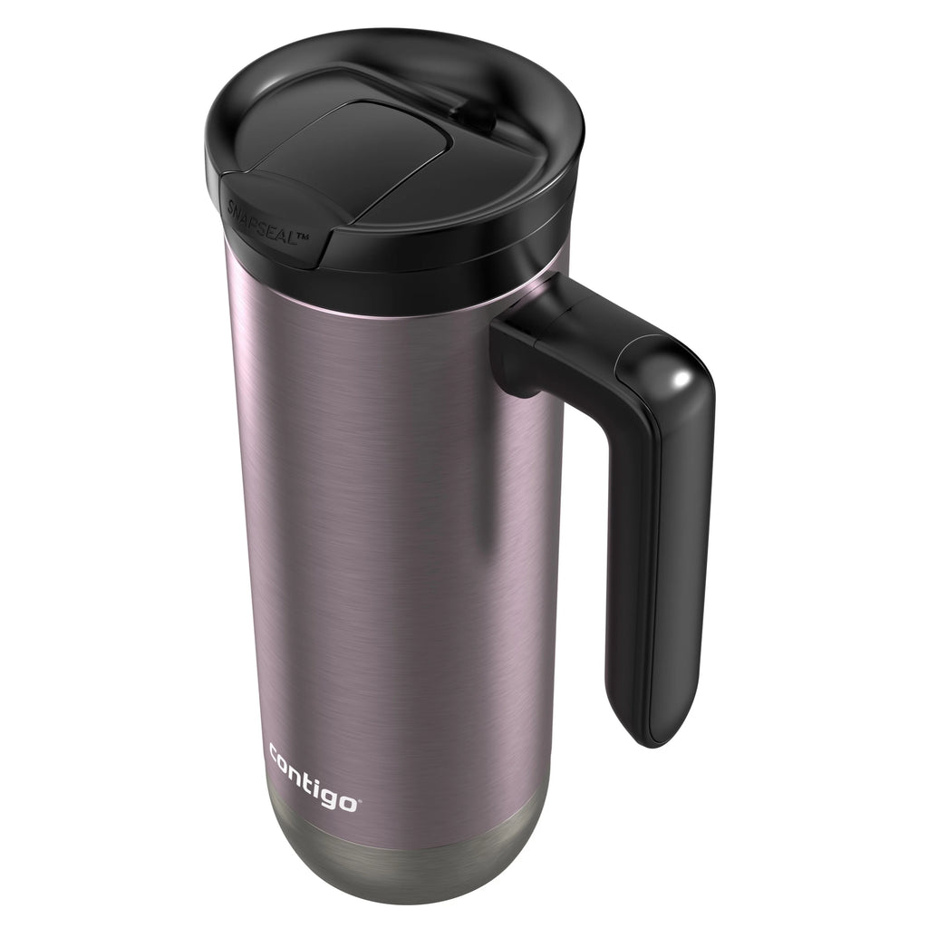 20 oz Insulated Stainless Steel Travel Mug with Handle in Pink N972242