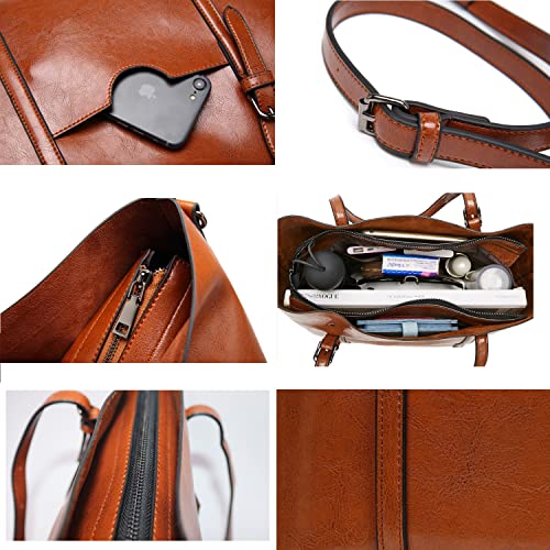 Large Vegan Leather Crossbody Tote Bag H146