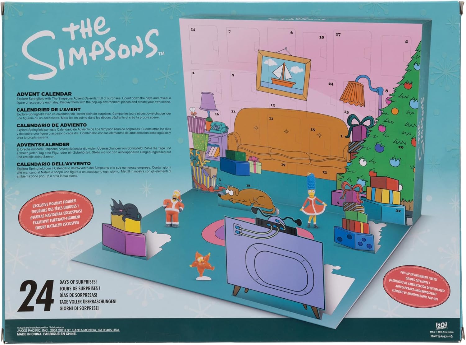 Disney The Simpsons Advent Calendar Holiday 2024-24 Days of Surprises with Mystery Characters and Accessories Approximately 1.5 Inch Scale Action Figures P72216