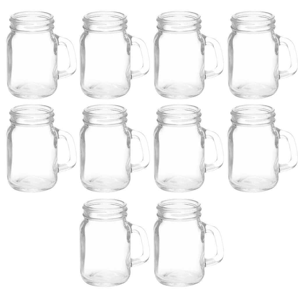 Clear Glass Mason Jar with Handle Set of 10, 4.5 oz P4260
