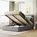 Queen Velvet Upholstered Storage Bed with LED Light G93941
