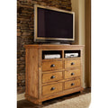 6 Drawer Media Chest in Distressed Pine Y288