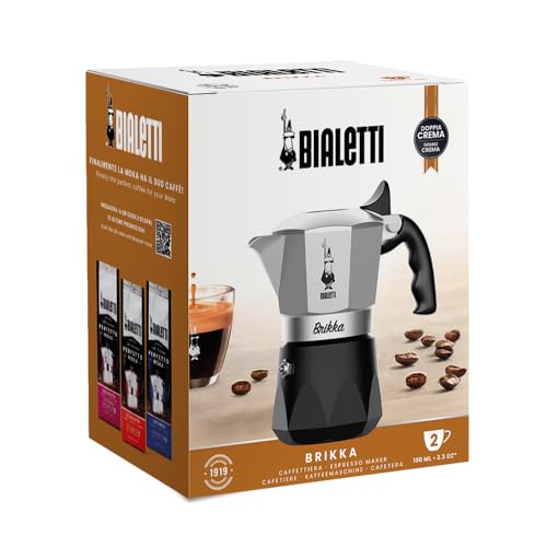 2 Cups 3.4 Oz Aluminum Black Stovetop Coffee Maker N53564