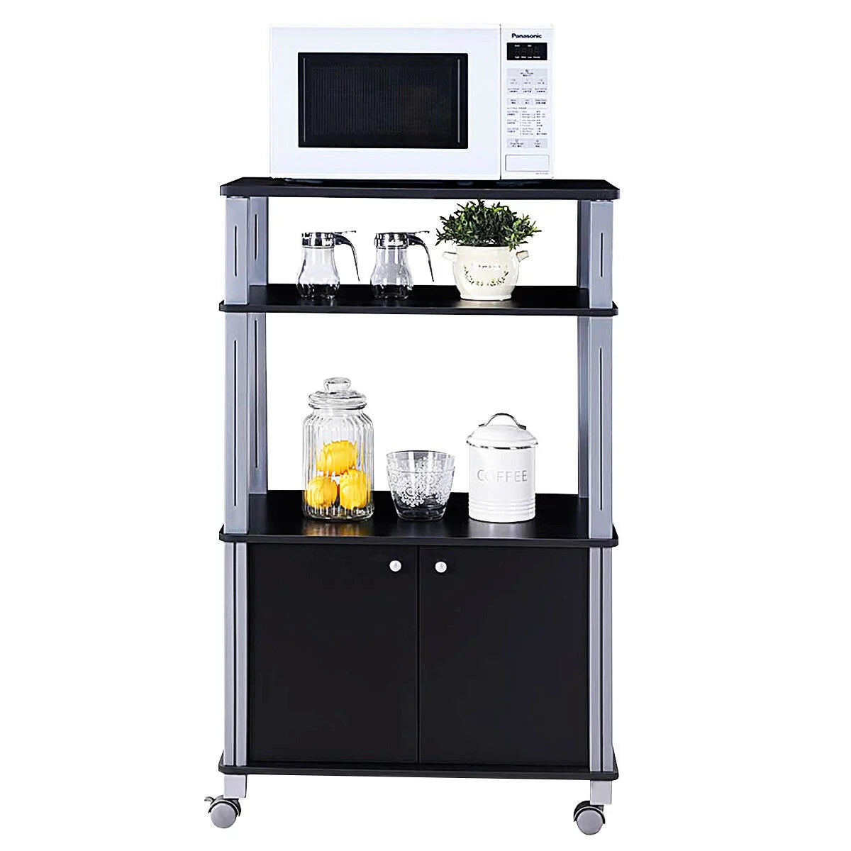 Bakers Rack Microwave Oven Rack Shelves Kitchen Storage Organizer O77939