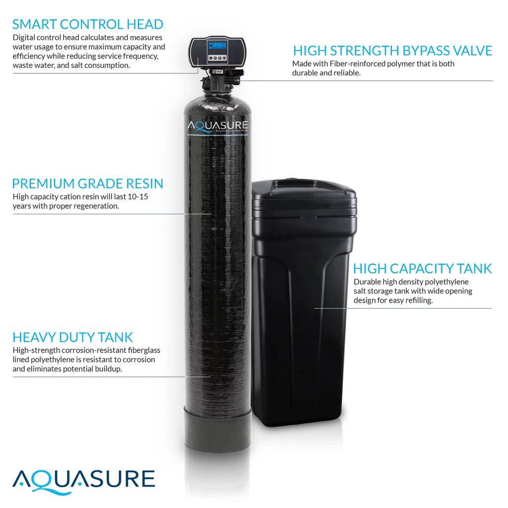 64,000 Grains Water Softener with Digital Head and Fine Mesh Resin A144326
