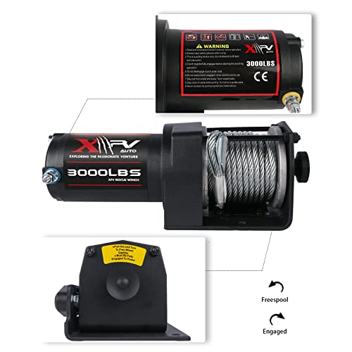 3000 lb 12V DC Electric Winch with Synthetic Rope H4516