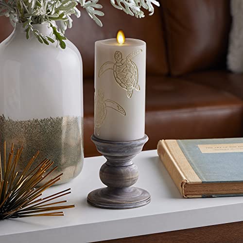 White Pinecone Flameless LED Candle Pillar (3" x 6.5") Y667757