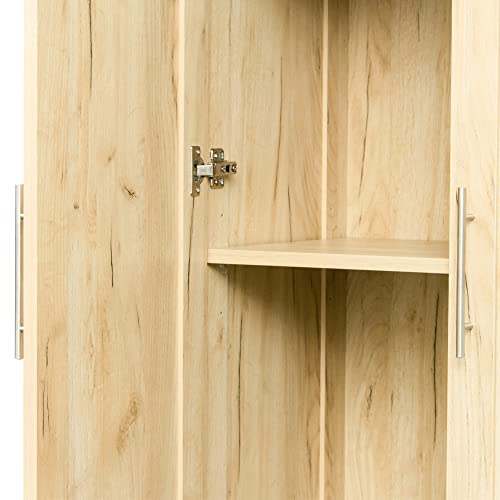 White Tall Wood Storage Cabinet with Adjustable Shelves N21027