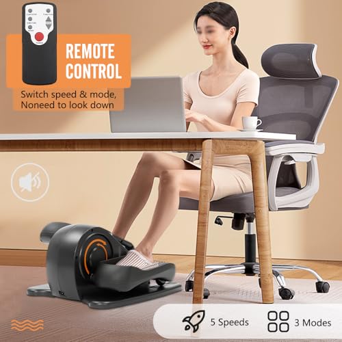 Under Desk Electric Seated Pedal Exerciser Leg Exercise Equipment with Remote Control Mini Elliptical Machine A1426