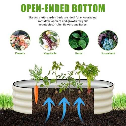 Galvanized Raised Garden Bed, 4x2x1ft Oval Metal Planter Box J111