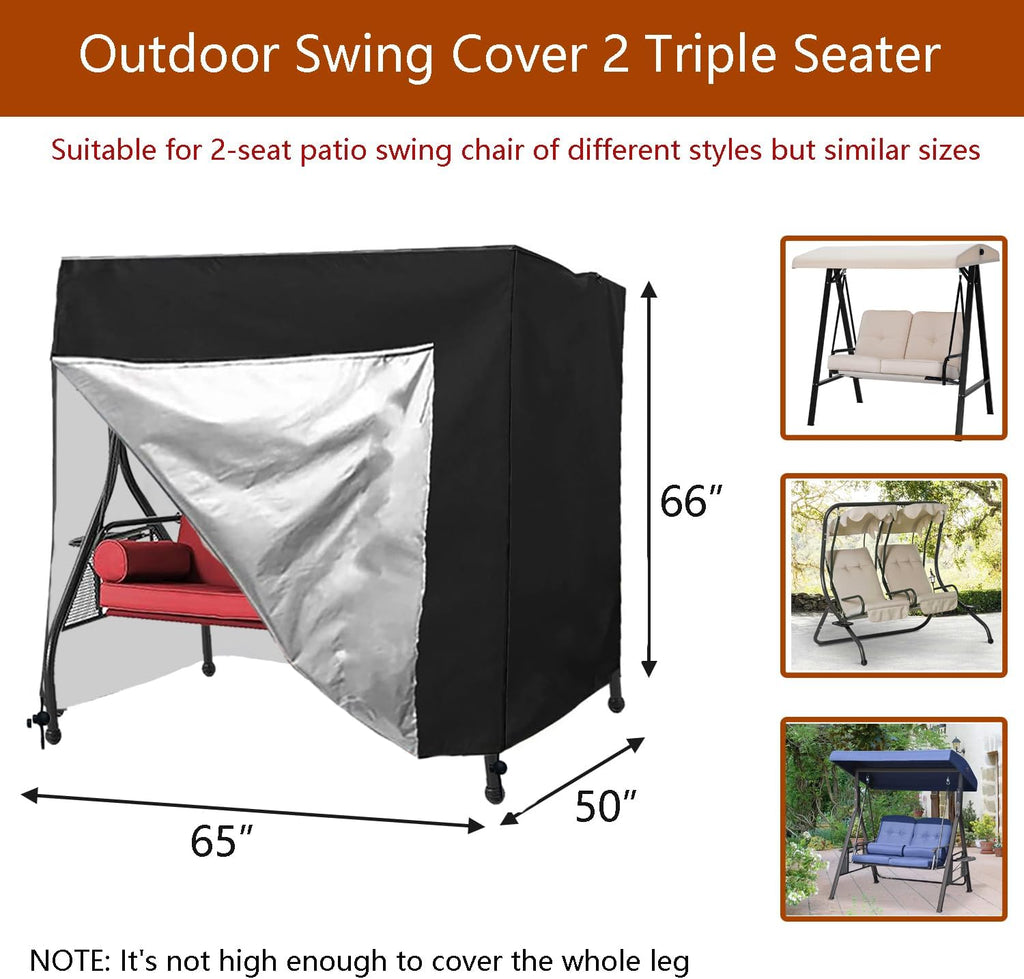 Outdoor Swing Cover 2 Seater Waterproof, 65'' (L) x 50''(W) x 66''(H) E57275