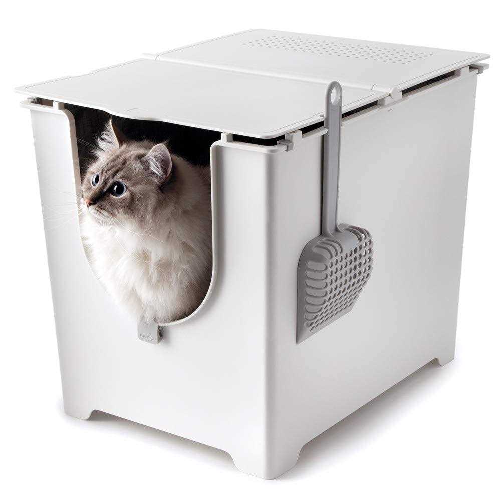 Flip Litter Box with Scoop and Reusable Liner Y40661