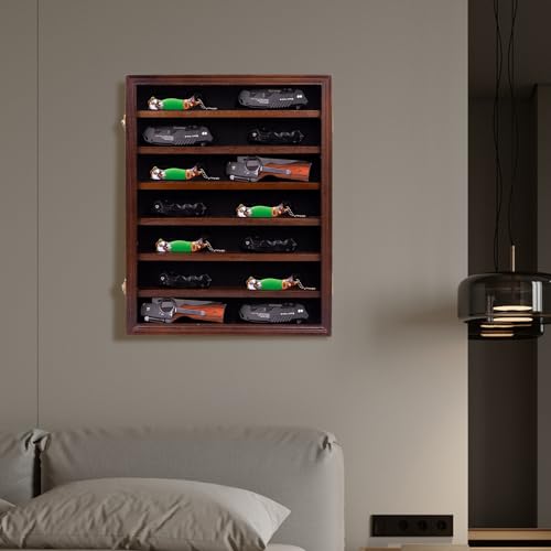 Cherry Wood Knife Display Case with Locking Cabinet Z279
