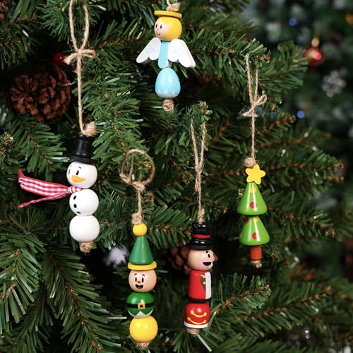 202 Pcs Christmas Wooden Beads Craft Kit H52625
