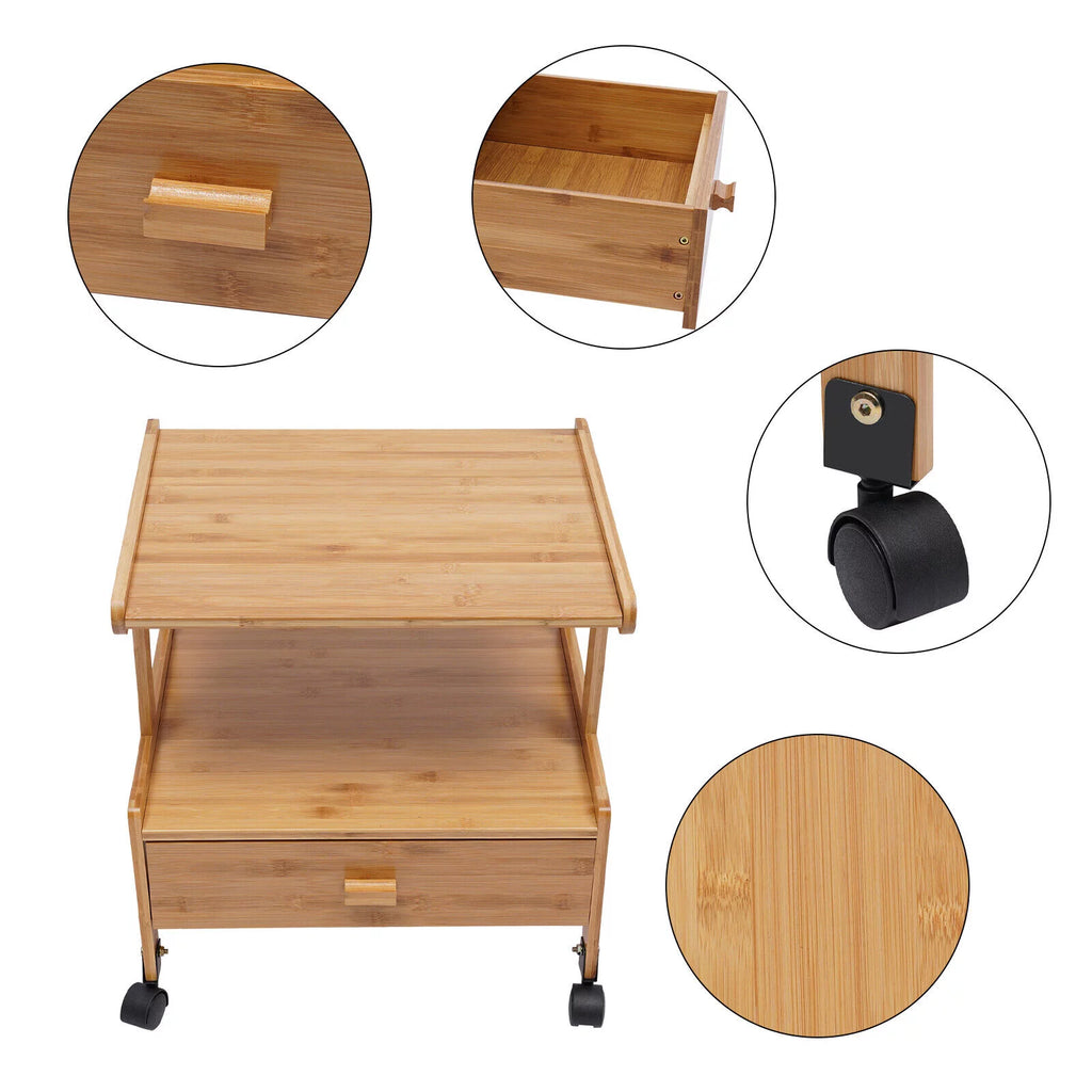 2-Tier Mobile Printer Stand with Wheels N25823