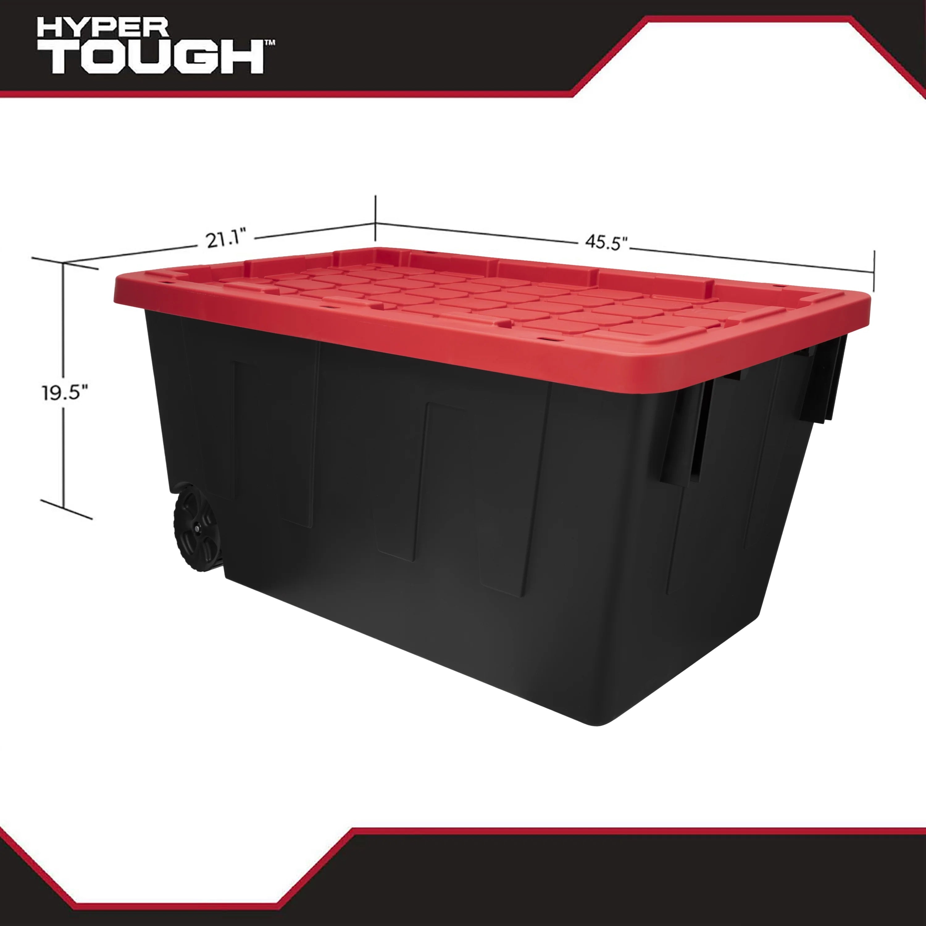 Black 50 Gallon Plastic Storage Bin with Snap Lid A916