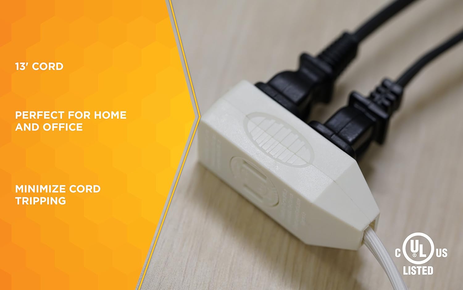 White 13-Foot Flat Plug Extension Cord Y212741