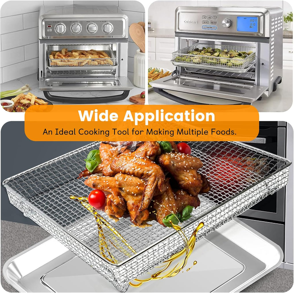12.2 x 11 Inch Stainless Steel Mesh Air Fryer Basket Y3556