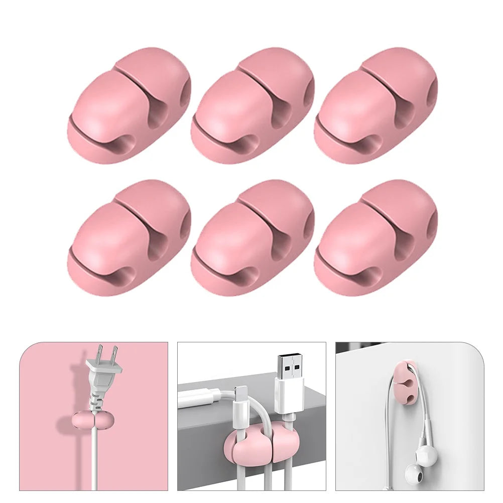 6 Pcs Self Adhesive Cord Clips W110566