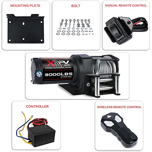 3000 lb 12V DC Electric Winch with Synthetic Rope H4516