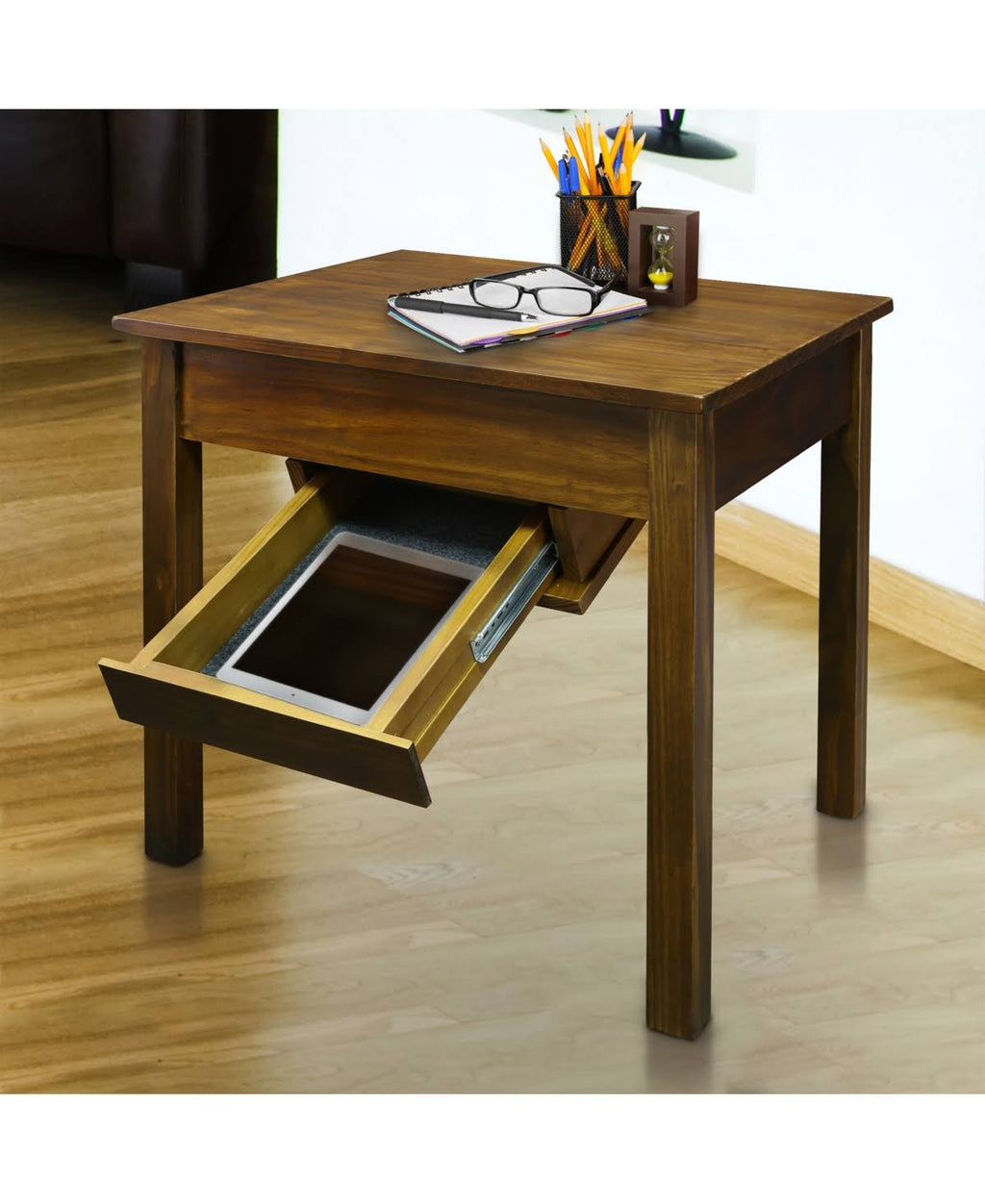 Brown End Table with Concealed Drawer M764465