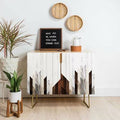 Beige/Gold 2 Door Accent Cabinet B710