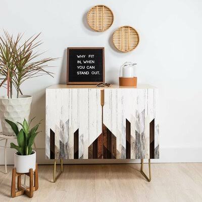 Beige/Gold 2 Door Accent Cabinet B710