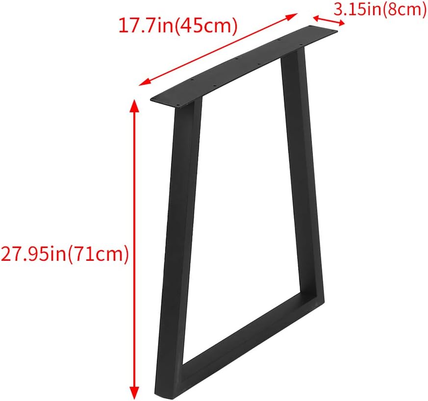 2 PCS Black Cast Iron Square Tube Table Legs X2328