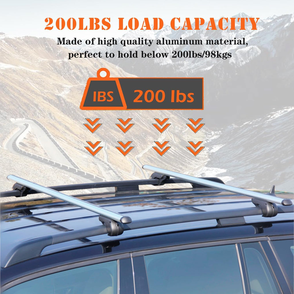 52" Adjustable Aluminum Roof Rack Cross Bars with 4 Locks S143099