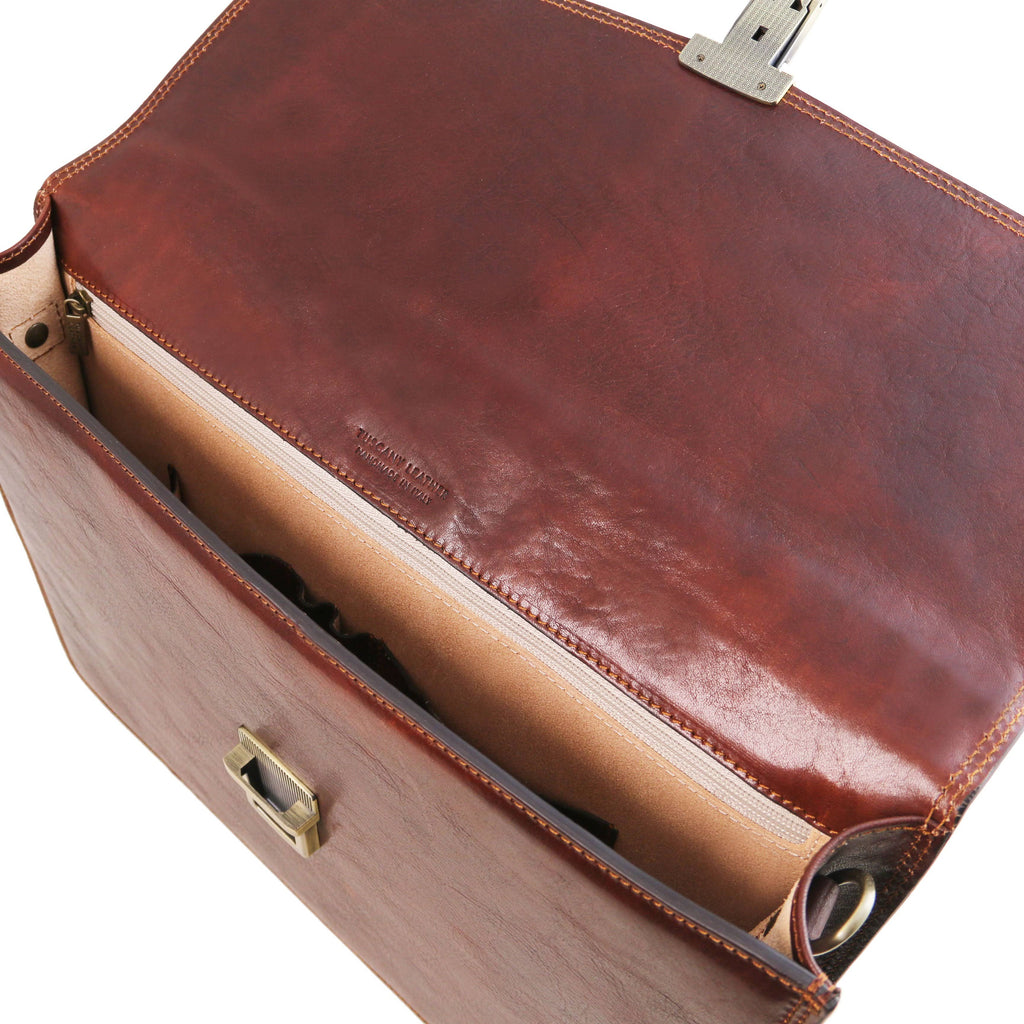 Red Leather Briefcase V28191
