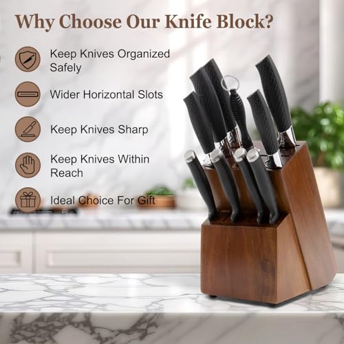 Black Wood Bamboo 14 Slot Universal Knife Block Holder U568377