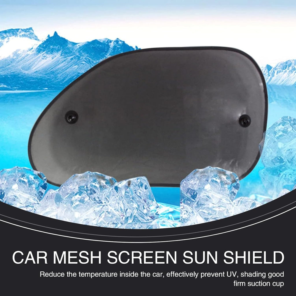 2 PCS 25.59" x 14.96" Black Breathable Mesh Car Window Sun Shade T268834