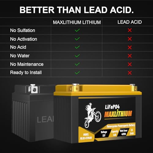 12V 12Ah 720A Lithium Powersports Battery with Smart BMS D198909